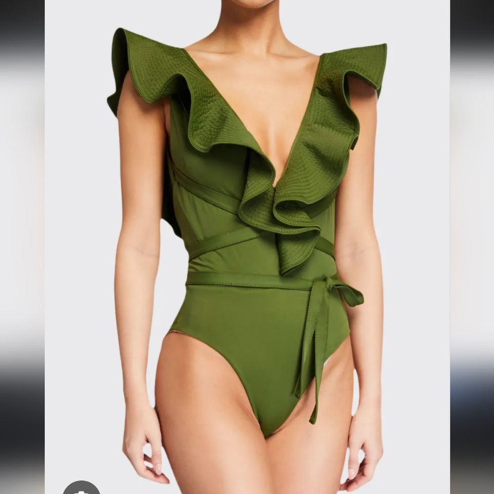 Johanna Ortiz On The Shore Belted Ruffle One-Piece Swimsuit